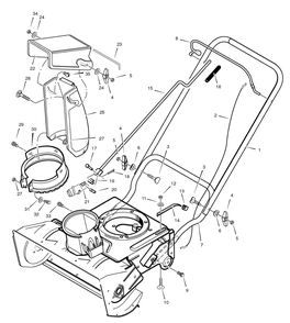 Handle Assembly Diagram and Parts List for 621401X112NB-18-2816-47 2006 Briggs and Stratton Snow Blower